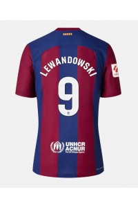 Fotbalové Dres Barcelona Robert Lewandowski #9 Dámské Domácí Oblečení 2023-24 Krátký Rukáv